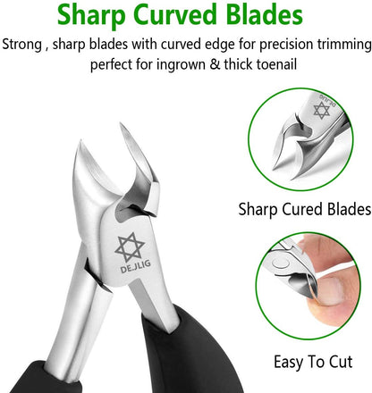 Podiatrist Toenail Clippers，Professional Ingrown or Thick Toe Nail Clippers for Men & Seniors ，Toe Clippers Podiatrist Tool Pedicure Clippers Toenail Cutters Nipper Precision Diabetic Toenail Clipper Health & Beauty > Personal Care > Cosmetics > Cosmetic Tools > Nail Tools DEJLIG   