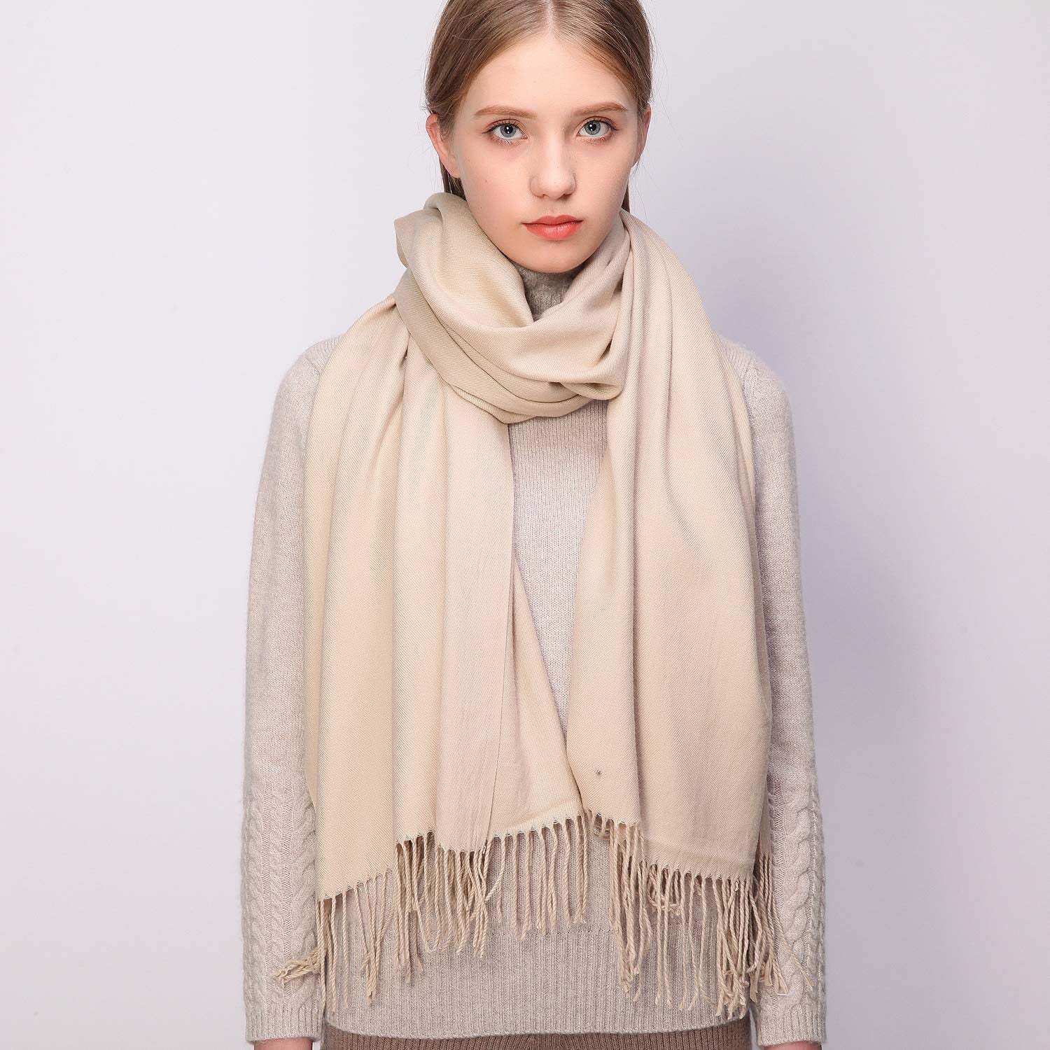 RIIQIICHY Women'S Scarf Pashmina Shawls and Wraps for Evening Dress Bridesmaid Wedding Bridal Winter Warm Long Large Scarves Apparel & Accessories > Clothing Accessories > Scarves & Shawls RIIQIICHY   