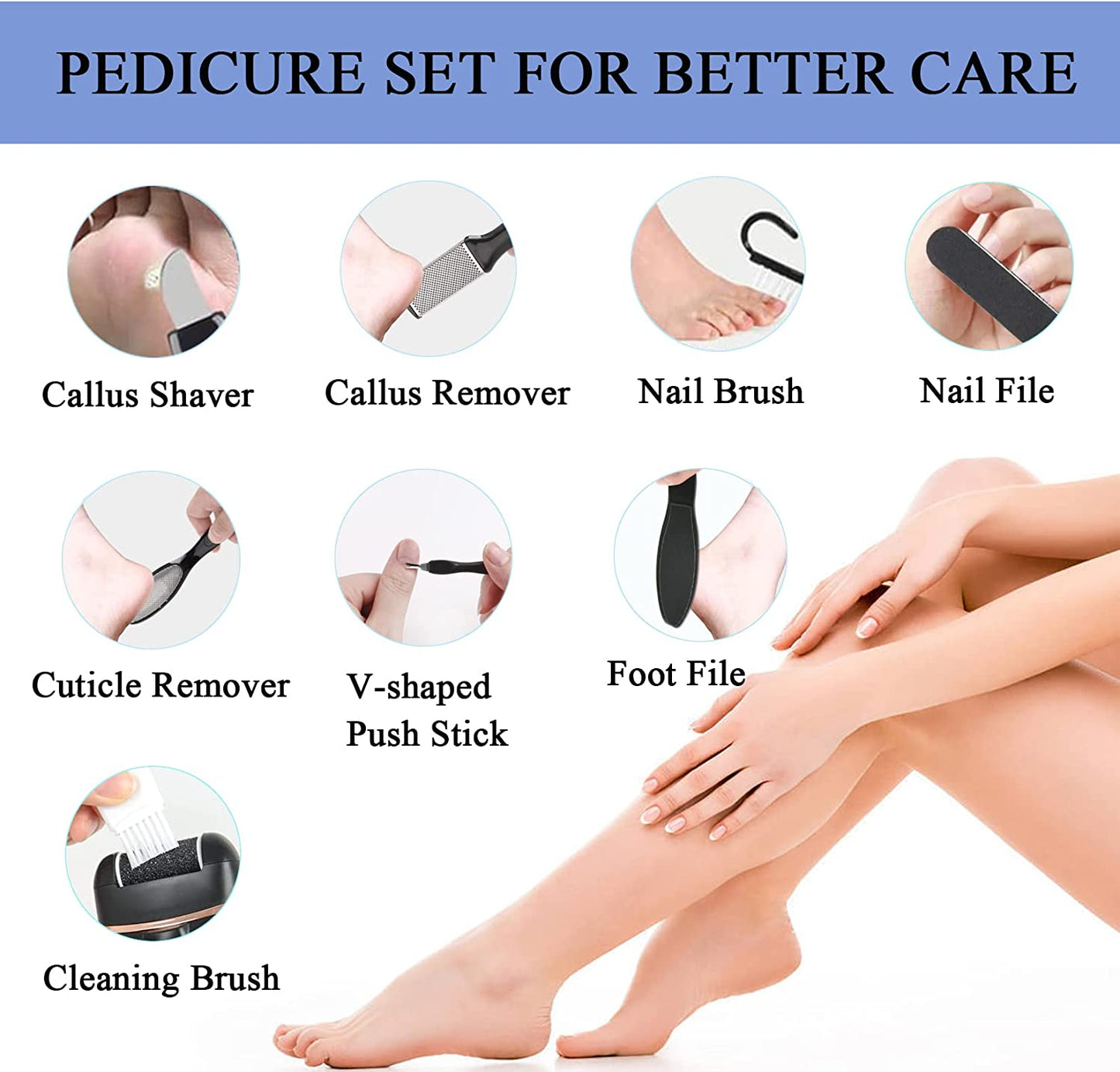 Callus Remover for Feet Rechargeable, 13-In-1 Professional Pedicure Tools Foot Care Kit, Foot Scrubber Electric Feet File Pedi for Hard Cracked Dry Dead Skin, 3 Rollers, 2 Speed, Battery Display, Gift Health & Beauty > Personal Care > Foot Care Nice-live   