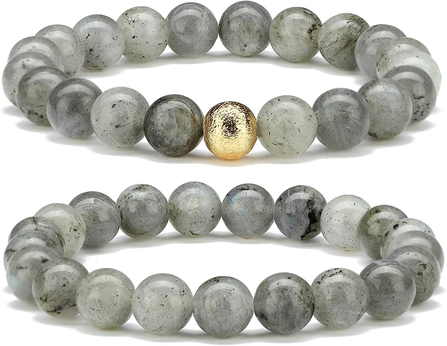 CHOGLE Gemstone Beaded Bracelets for Women - Semi Precious 8Mm round Natural Stone Beads Bracelet - Stretch Strand Bracelet for Girls Apparel & Accessories > Jewelry > Bracelets CHOGLE Labradorite Round 8mm Beads Stretch Bracelet  