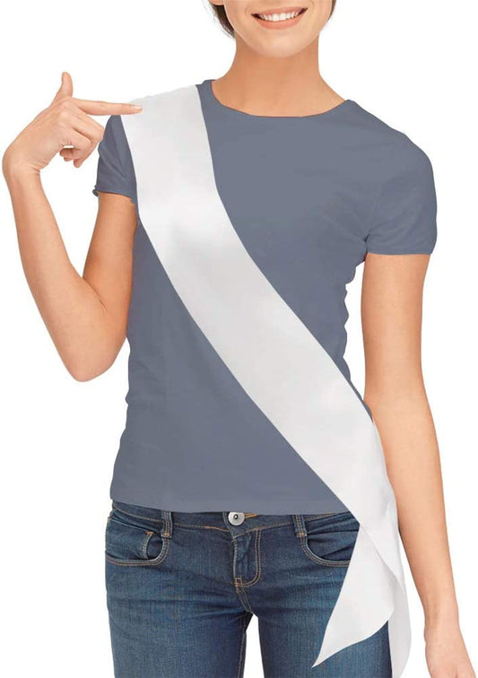 TREORSI Blank Satin Sash, Plain Sash, Party Decorations, Make Your Own Sash (2 Pack, White) Apparel & Accessories > Clothing Accessories > Sashes TREORSI White  