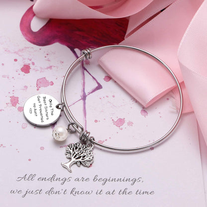 Tzrnhm Blossom New Aunt Gift for Sisters Friends Only the Best Sisters Get Promoted to Aunt Bracelet Keychain Apparel & Accessories > Jewelry > Bracelets TzrNhm Blossom   
