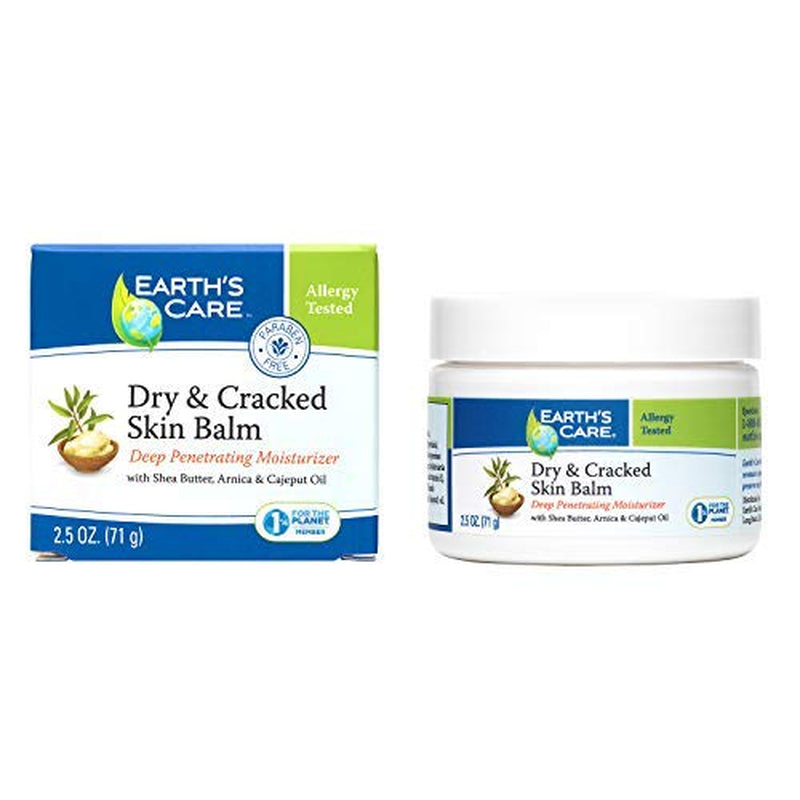 Earth'S Care Dry and Cracked Skin Balm Moisturizer for Dry Skin - Cracked Hands Repair Cream - Foot Cream for Dry Heels 2.5 OZ (2 Jars) Health & Beauty > Personal Care > Foot Care Earth's Care 2.5 Fl Oz (Pack of 1)  