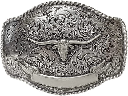 Western Lady Bull Texas Longhorn Steer Head Belt Buckle Fits 1-1/2"(38Mm) Multi-Style Options Apparel & Accessories > Clothing Accessories > Belt Buckles Belts.com Type Buckle G45 - Ha0435 Antique Silver 1-1/2" 
