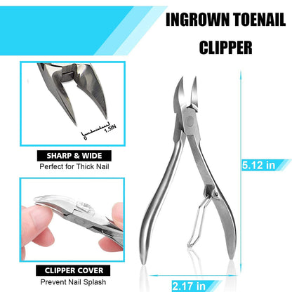 Ingrown Toenail Tool Kit (9PCS), Professional Toe Nail Clipper Set for Ingrown & Thick Nail, Stainless Steel Ingrown Toenail Kit, Surgery Grade Manicure Pedicure Tool by Dualeco Health & Beauty > Personal Care > Cosmetics > Cosmetic Tools > Nail Tools Dualeco   