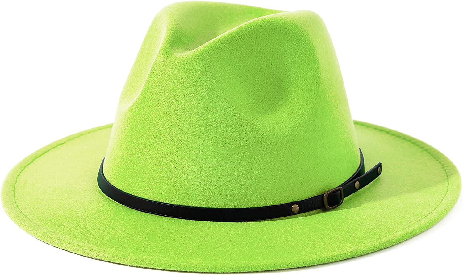 Lisianthus Women Belt Buckle Fedora Hat Apparel & Accessories > Clothing Accessories > Hats Lisianthus Bright-green  