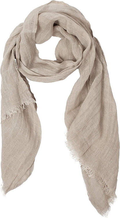 Lusie'S Linen Scarf - 100% Linen - Imported from Europe Apparel & Accessories > Clothing Accessories > Scarves & Shawls LUSIE'S LINEN Natural Gray  
