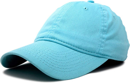 DALIX Womens Cap Adjustable Hat 100% Cotton Black White Gold Lavender Blue Pink Lime Green Hot Pink Apparel & Accessories > Clothing Accessories > Hats DALIX Light Blue  