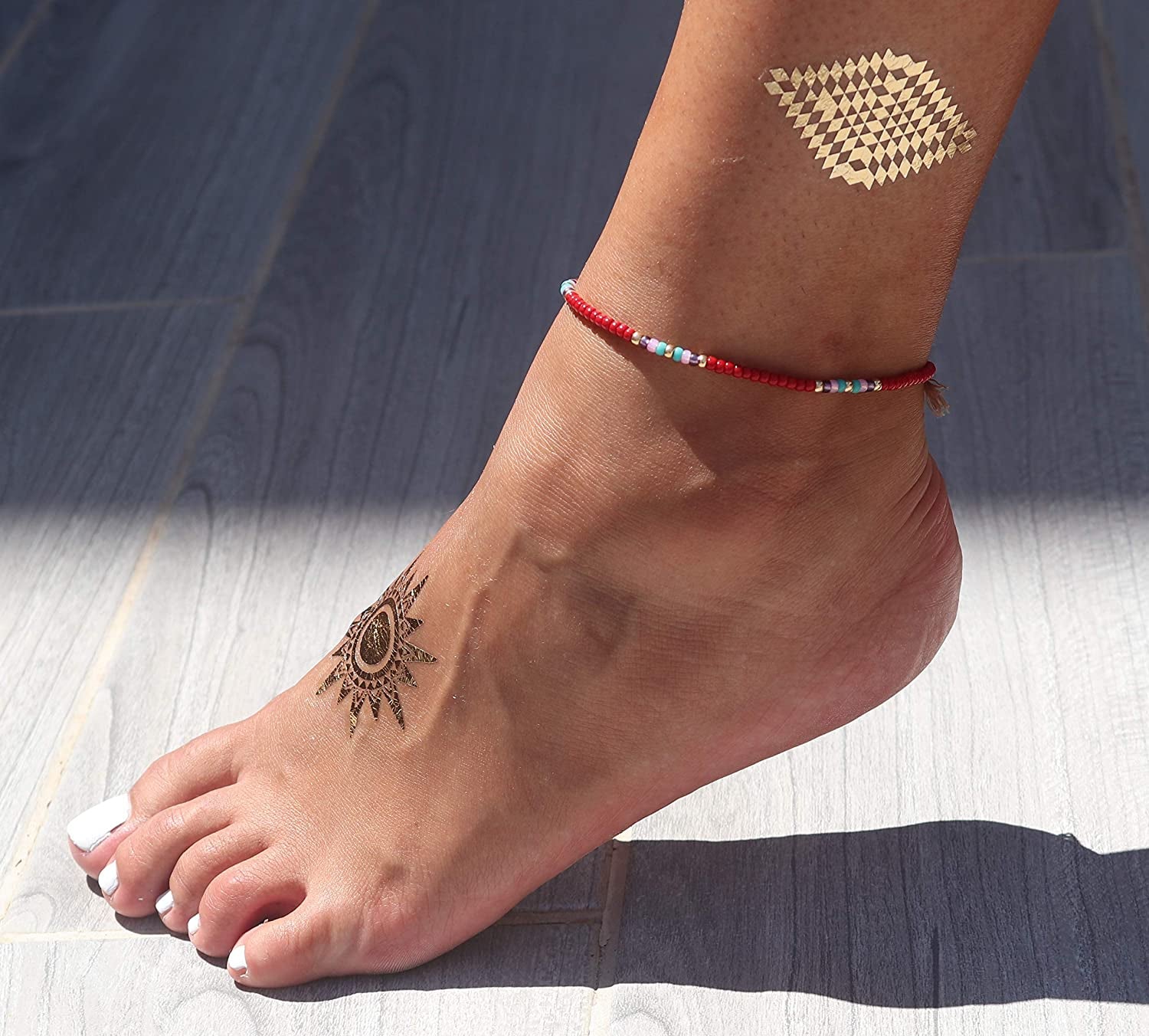 Beaded Anklet for Women, Boho Bohemian Native American Hippie Style, Unique Colorful Waterproof Beach Anklet, Handmade by Tribes Apparel & Accessories > Jewelry > Anklets Tribes by Sara K   