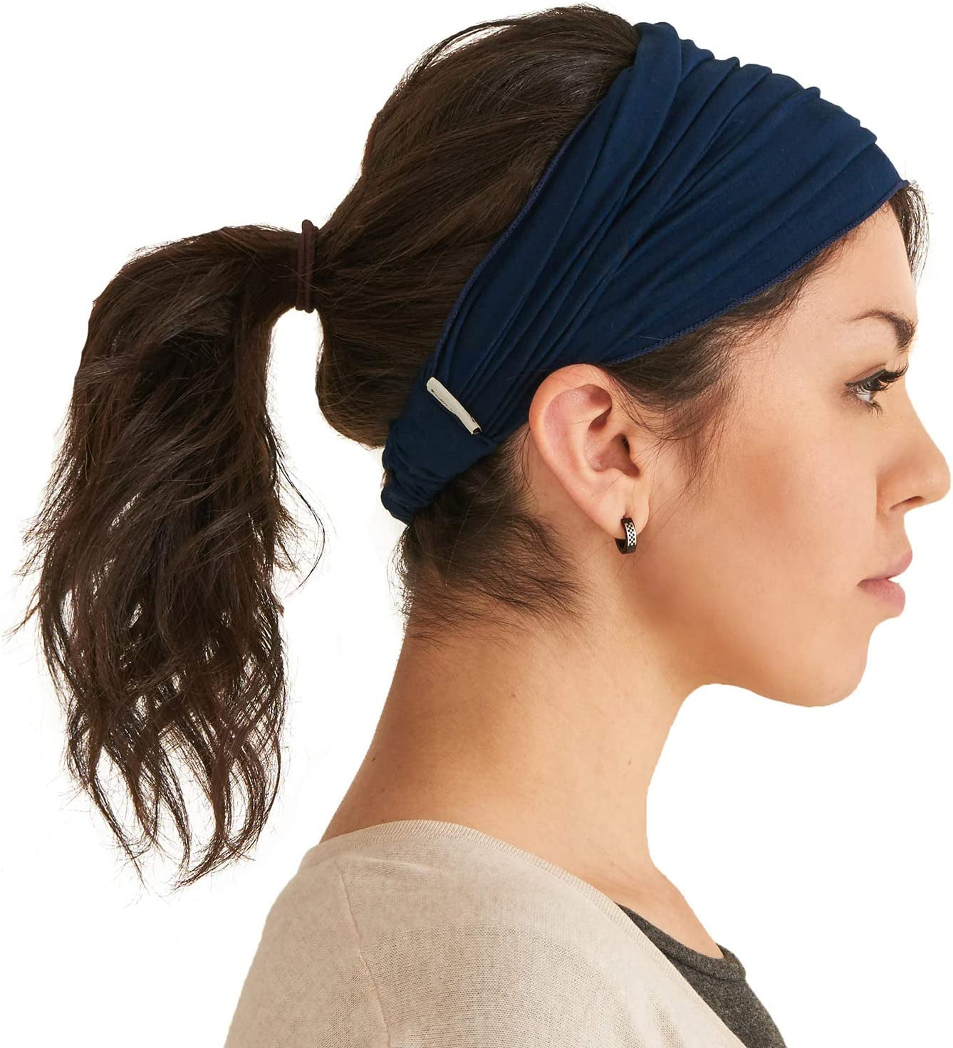 CCHARM Headband Bandana Japanese Style - Mens Head Wrap Womens Hair Band by Casualbox Apparel & Accessories > Clothing Accessories > Bandanas & Headties CCHARM Navy Medium 