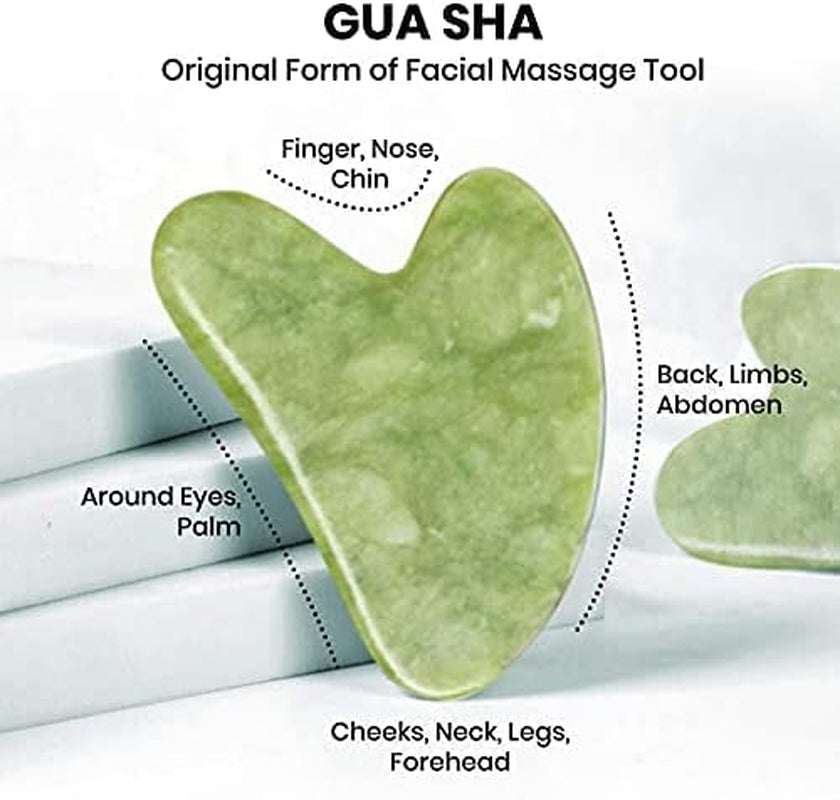 Gua Sha & Face Roller Jade Roller for Face - Natural Healing Crystal Self Care Gifts for Women - Facial Skin Care Tools Muscle Roller Massager Relaxing Relieve Wrinkles (Green) Health & Beauty > Personal Care > Cosmetics > Cosmetic Tools > Skin Care Tools ROSELYNBOUTIQUE   