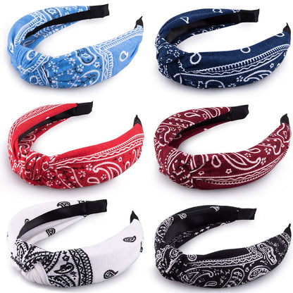 Duufin 6 Pieces Top Knot Headband Paisley Boho Headbands Vintage Cross Knotted Headbands Twisted Knot Headbands for Women and Girls Apparel & Accessories > Clothing Accessories > Bandanas & Headties Duufin Classic Color  
