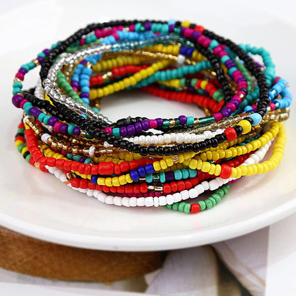 Jewelry Accessories for Teen Girls Elastic Bracelet Jewelry Handmade Bracelet Feet Colorful Anklet 24Pc Beads and Body Chain Bracelets for Kids (Multicolor, One Size) Apparel & Accessories > Jewelry > Anklets Generic   