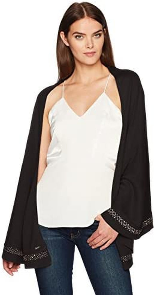 Calvin Klein Womens Multi Stonehalf Moon Wrap Apparel & Accessories > Clothing Accessories > Scarves & Shawls Calvin Klein Black One Size 