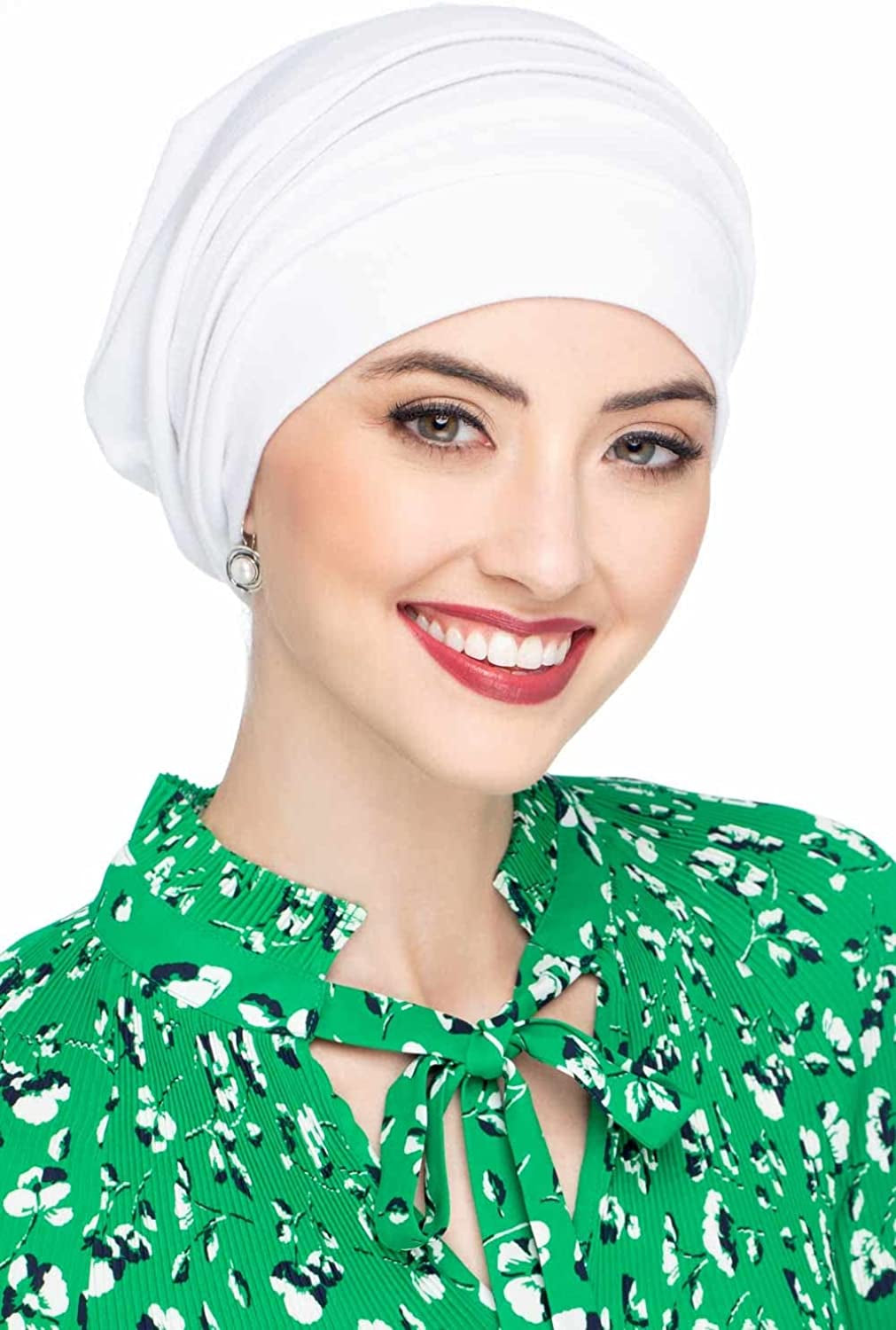 Headcovers Unlimited Slouchy Snood Hat - 100% Cotton Slouchy Beanie Hats for Women Apparel & Accessories > Clothing Accessories > Headwear Headcovers Unlimited White One Size 