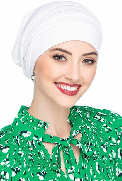 Headcovers Unlimited Slouchy Snood Hat - 100% Cotton Slouchy Beanie Hats for Women Apparel & Accessories > Clothing Accessories > Headwear Headcovers Unlimited White One Size 