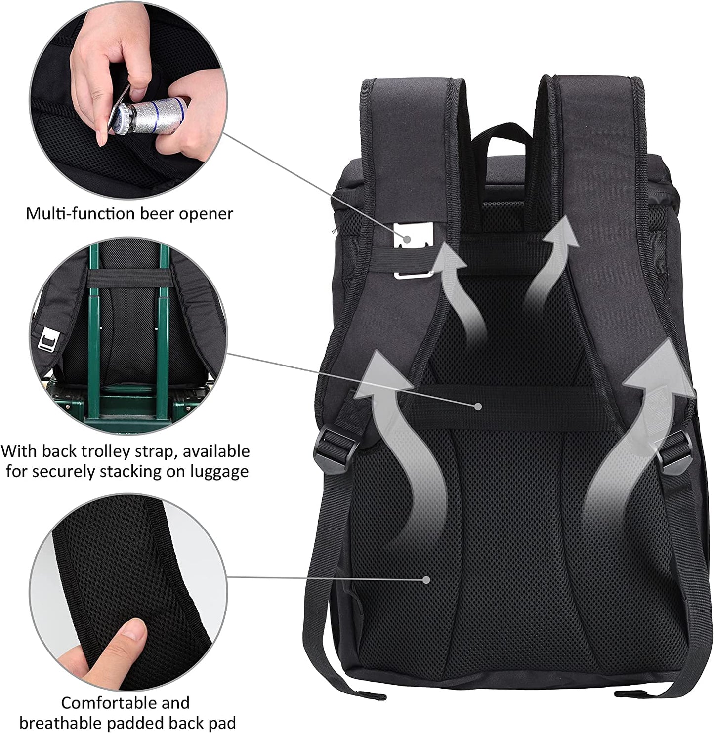 SARHLIO Insulated Cooler Backpack 27 Cans Leakproof Cooler Bag for Men Women Lightweight Soft Backpack Cooler with Bottle Opener for Picnic Work Lunch Hiking Camping Beach Park Day Trips(Bpk05C) Apparel & Accessories > Jewelry > Bracelets SARHLIO   