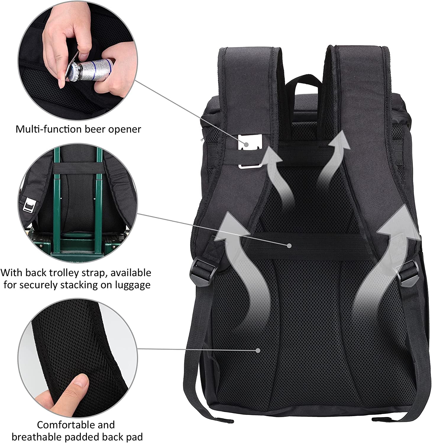 SARHLIO Insulated Cooler Backpack 27 Cans Leakproof Cooler Bag for Men Women Lightweight Soft Backpack Cooler with Bottle Opener for Picnic Work Lunch Hiking Camping Beach Park Day Trips(Bpk05C) Apparel & Accessories > Jewelry > Bracelets SARHLIO   