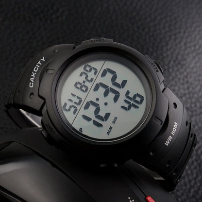 Cakcity Mens Digital Sports Watch LED Screen Large Face Military Watches for Men Waterproof Casual Luminous Stopwatch Alarm Simple Army Watch