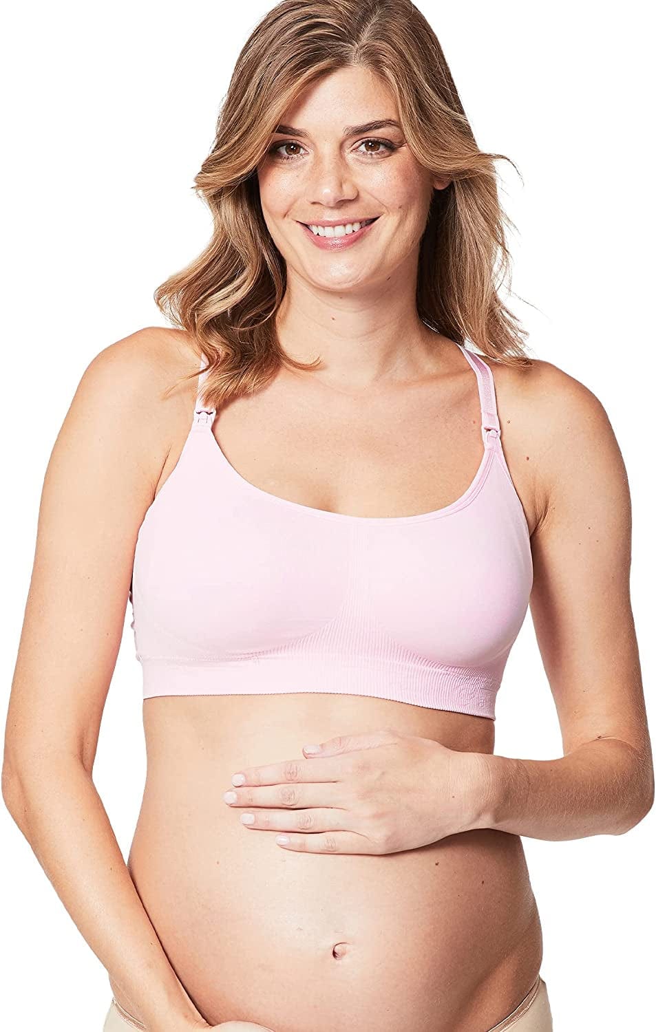 Cake Maternity Cotton Candy Wirefree Nursing Bra for Breastfeeding, Seamless Maternity Sleep Bra Pink / Small