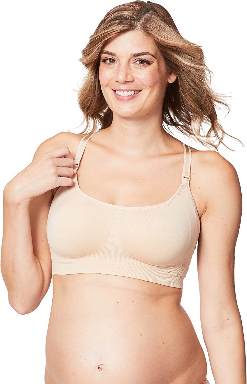 Cake Maternity Cotton Candy Wirefree Nursing Bra for Breastfeeding, Seamless Maternity Sleep Bra Nude / X-Large