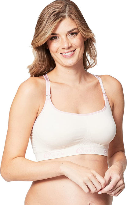 Cake Maternity Cotton Candy Wirefree Nursing Bra for Breastfeeding, Seamless Maternity Sleep Bra Blush / Large