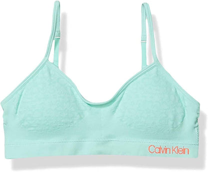 Calvin Klein Seamless Wirefree Comfort Bralette Bra Floral Logo Beach / Medium