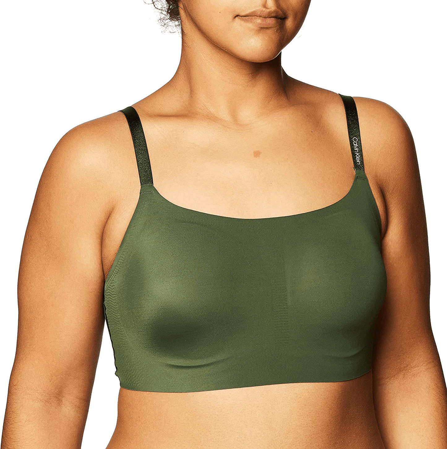 Calvin Klein Women's Invisibles Comfort Seamless Adjustable Skinny Strap Bralette Bra Duffel Bag / X-Small
