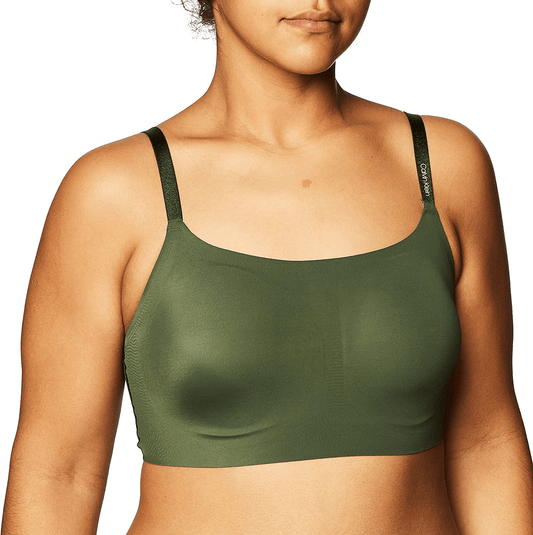 Calvin Klein Women's Invisibles Comfort Seamless Adjustable Skinny Strap Bralette Bra Duffel Bag / X-Small