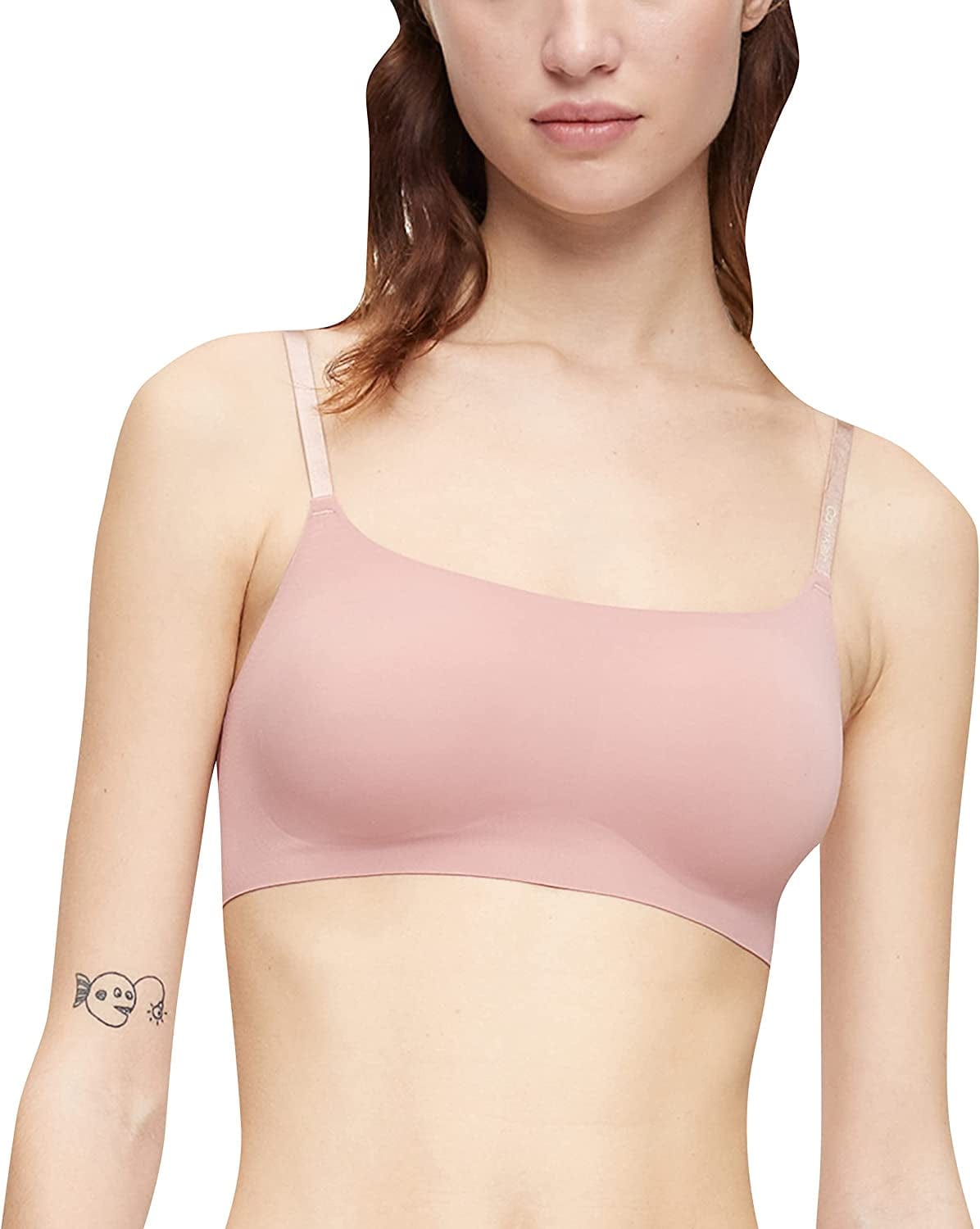 Calvin Klein Women'S Invisibles Comfort Seamless Wireless Skinny Strap Retro Bralette Bra