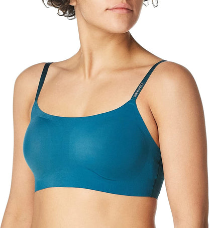 Calvin Klein Women'S Invisibles Comfort Seamless Wireless Skinny Strap Retro Bralette Bra