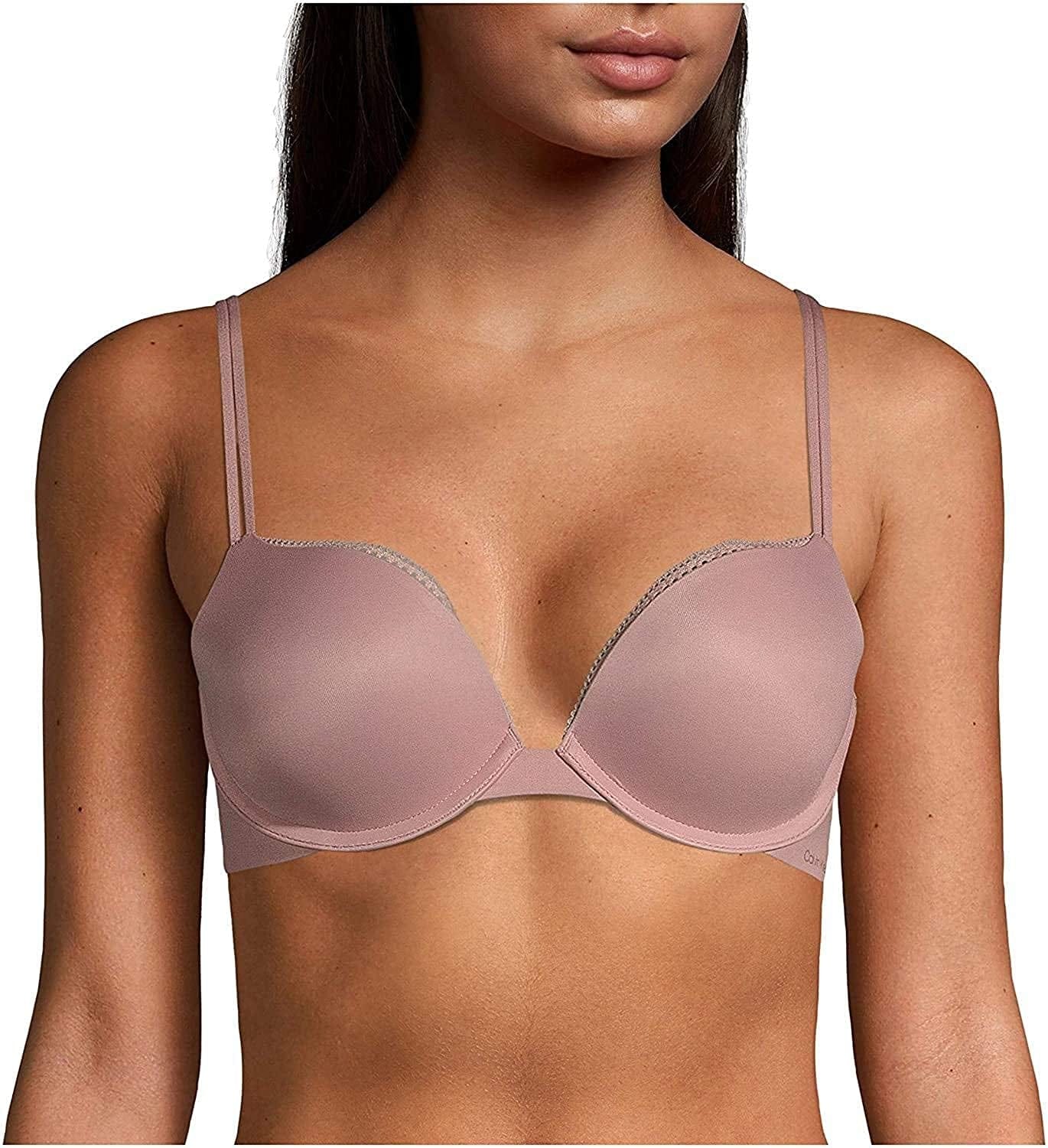 Calvin Klein Women'S Liquid Touch Push up Plunge Bra Alluring Blush / 36D