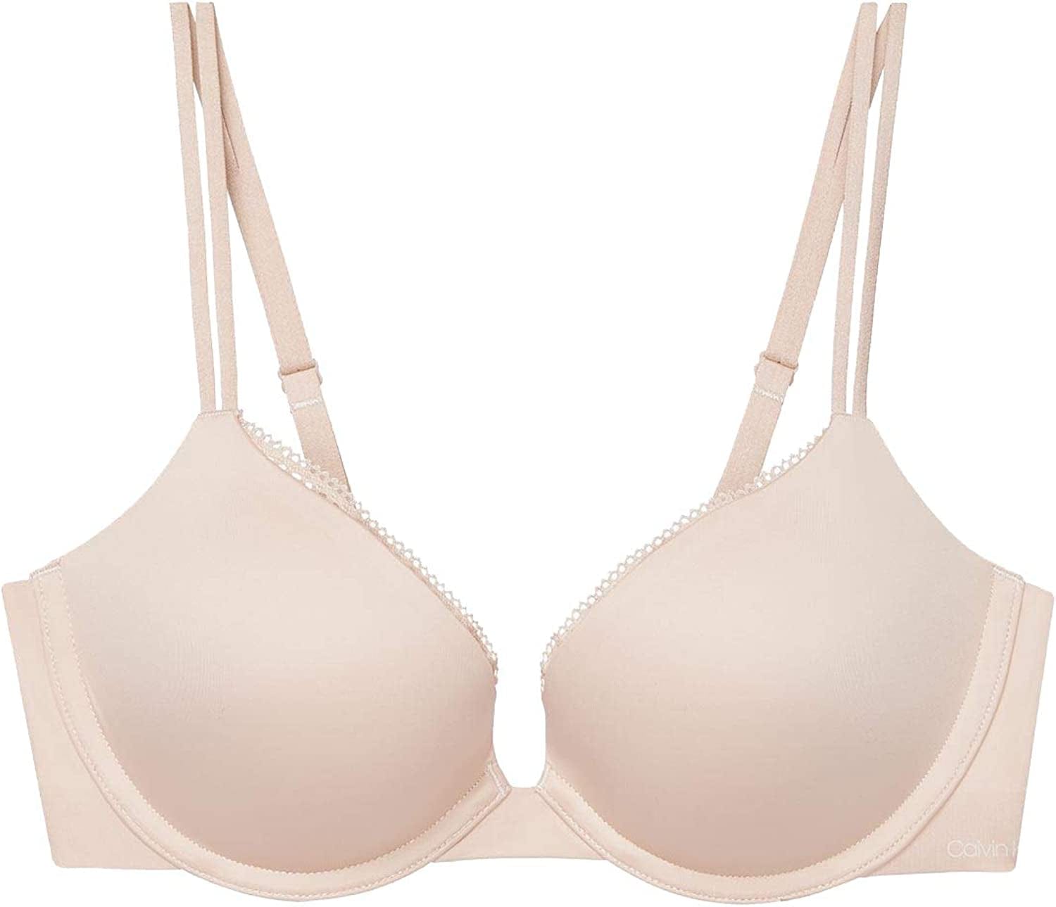 Calvin Klein Women'S Liquid Touch Push up Plunge Bra Honey Almond / 32A