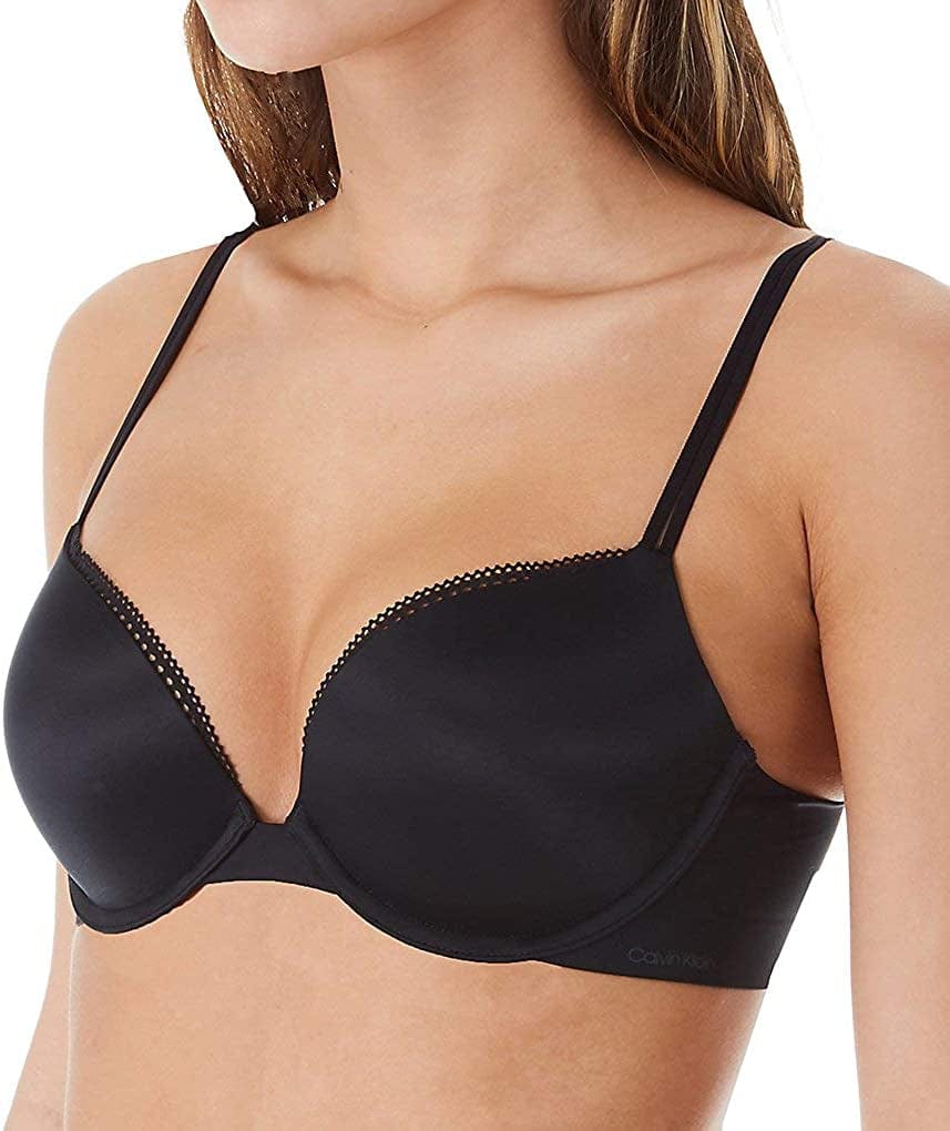Calvin Klein Women'S Liquid Touch Push up Plunge Bra Black / 32D