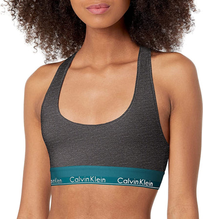 Calvin Klein Women'S Modern Cotton Bralette Charcoal Heather_topaz Gemstone Wb / Medium