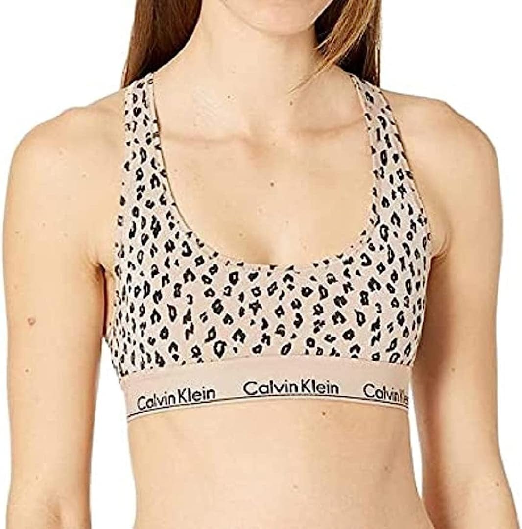 Calvin Klein Women'S Modern Cotton Bralette Savannah Cheetah_cedar / Medium
