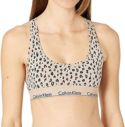 Calvin Klein Women'S Modern Cotton Bralette Savannah Cheetah_cedar / Large