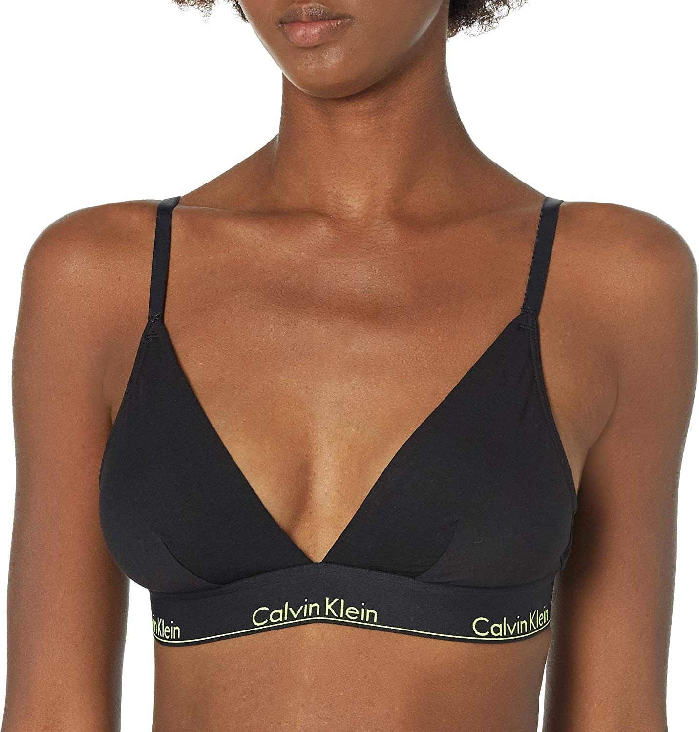 Calvin Klein Women'S Modern Cotton Triangle Bra Black W/Black Direct Green / Large