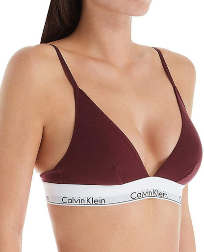 Calvin Klein Women'S Modern Cotton Triangle Bra Deep Maroon / Large