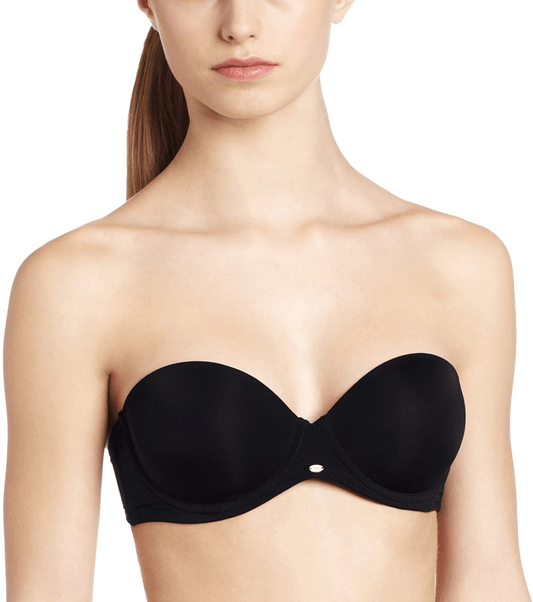 Calvin Klein Women's Naked Glamour Strapless Push Up Bra Black / 34B