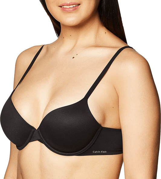 Calvin Klein Women's Perfectly Fit Lightly Lined Memory Touch T-Shirt Bra Black / 36C