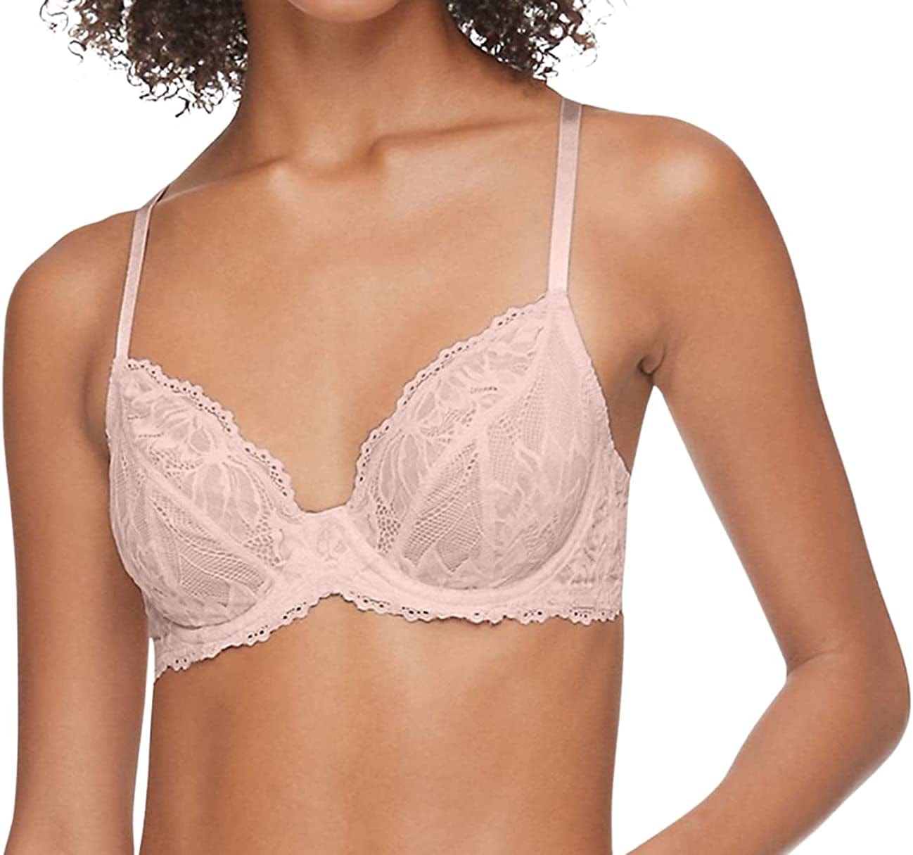 Calvin Klein Women'S Seductive Comfort Unlined Lace Bra Pink Wink / 34DD