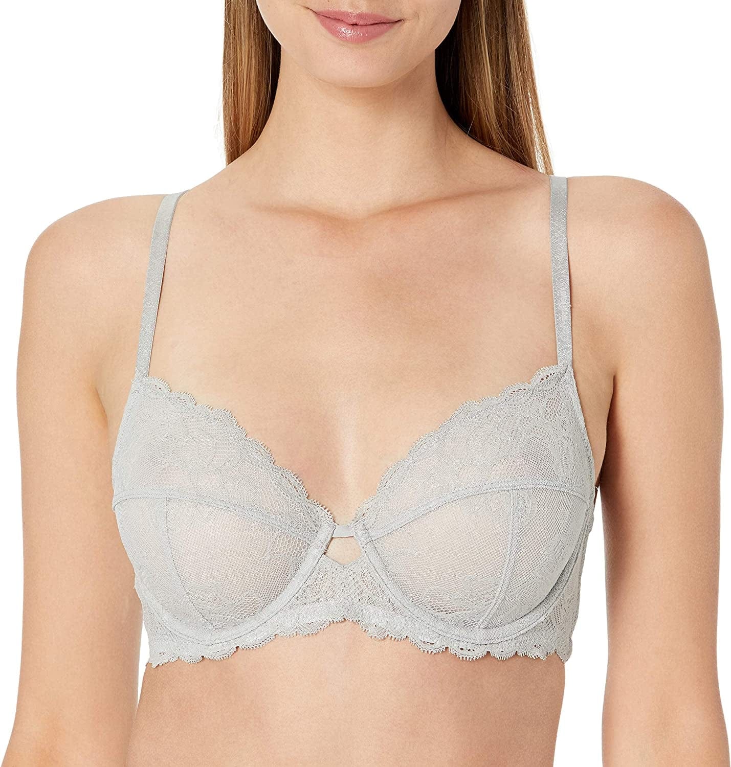 Calvin Klein Women'S Seductive Comfort Unlined Lace Bra Jet Grey / 40C