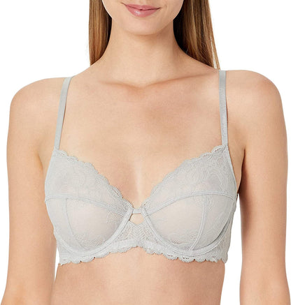 Calvin Klein Women'S Seductive Comfort Unlined Lace Bra Jet Grey / 40C