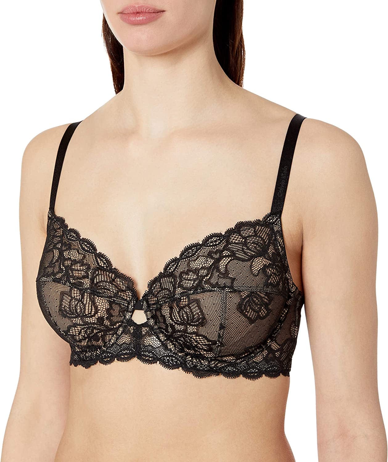 Calvin Klein Women'S Seductive Comfort Unlined Lace Bra Black / 34D