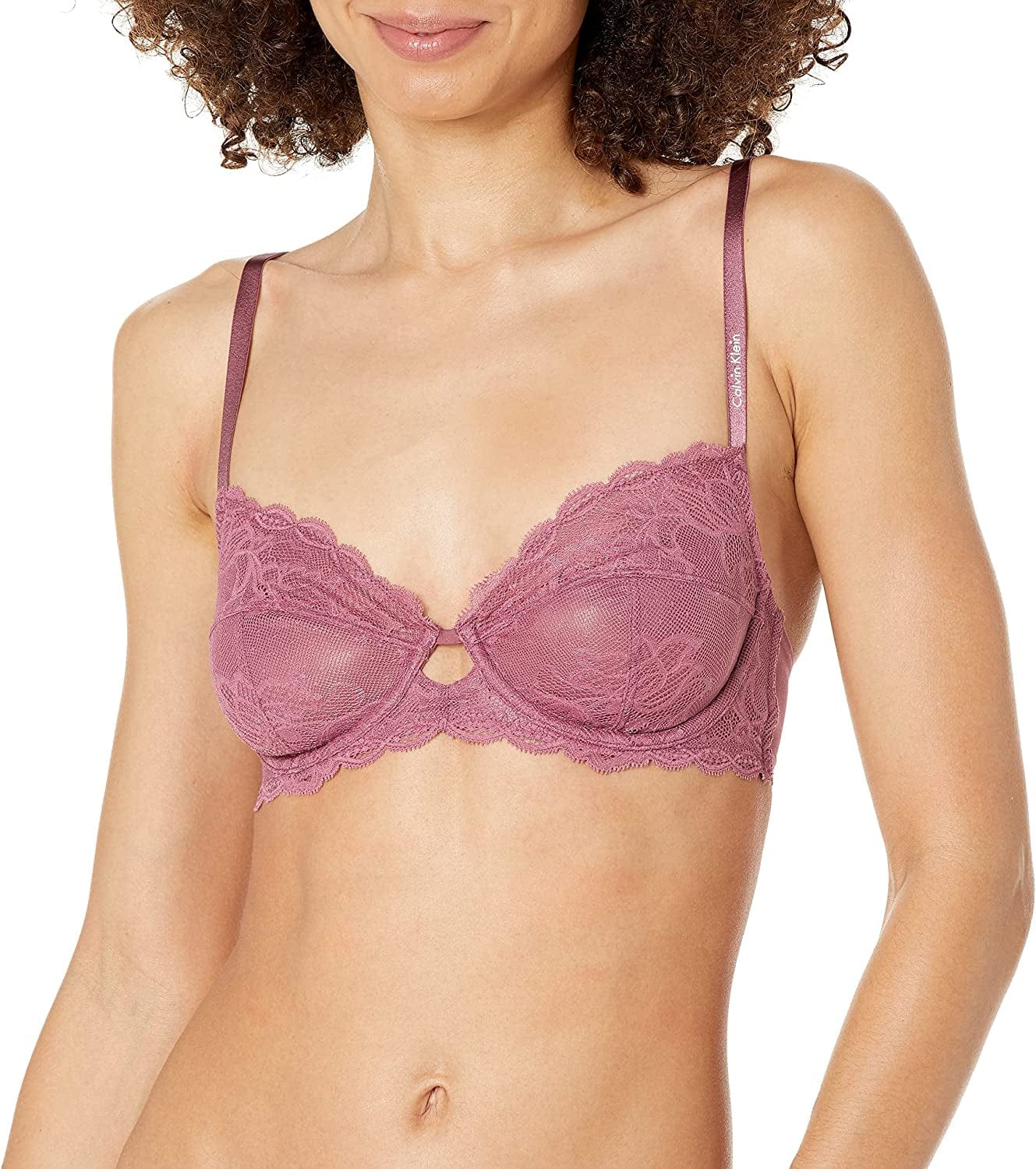 Calvin Klein Women'S Seductive Comfort Unlined Lace Bra Berry Wild / 34C