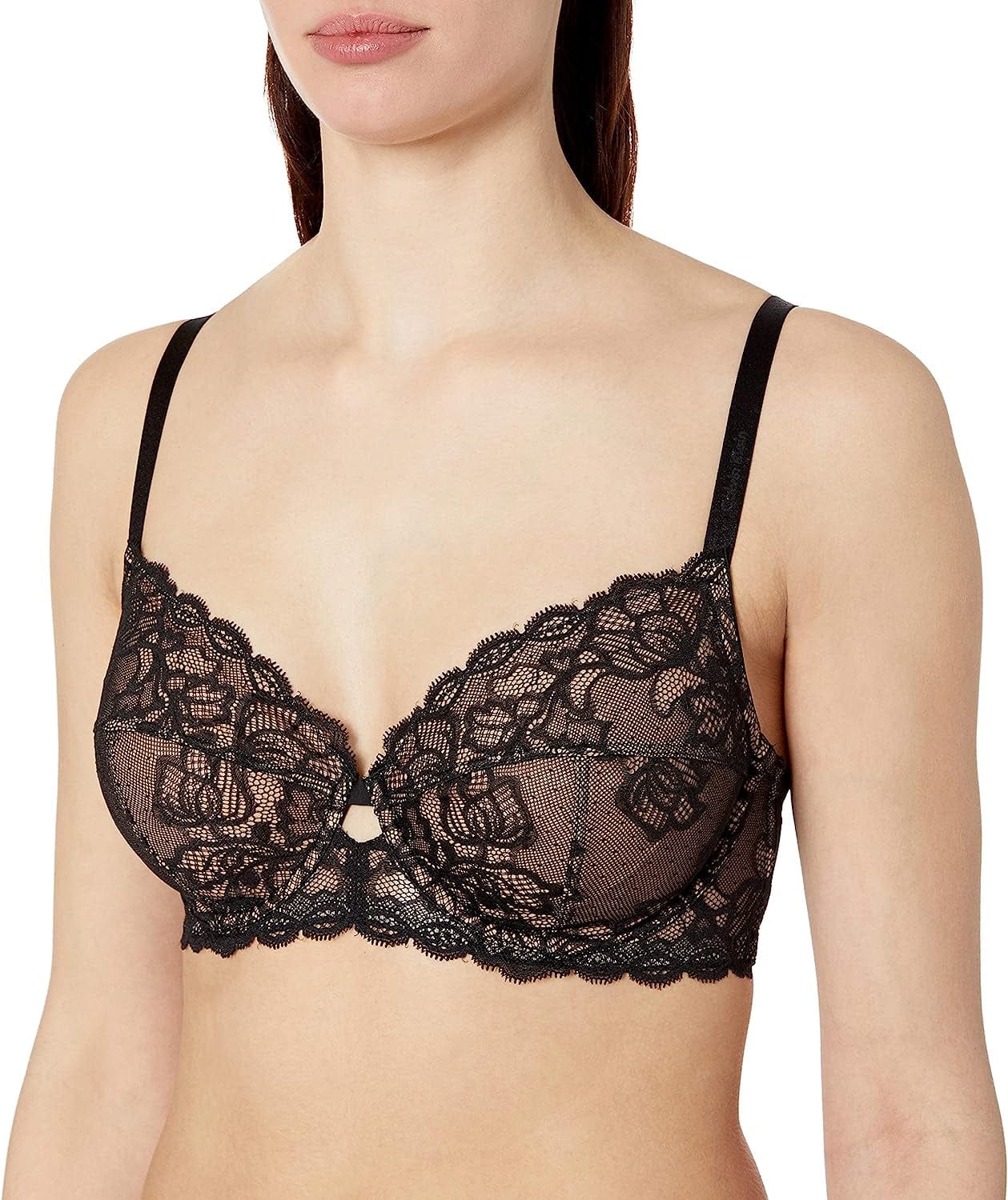 Calvin Klein Women'S Seductive Comfort Unlined Lace Bra Black / 32C