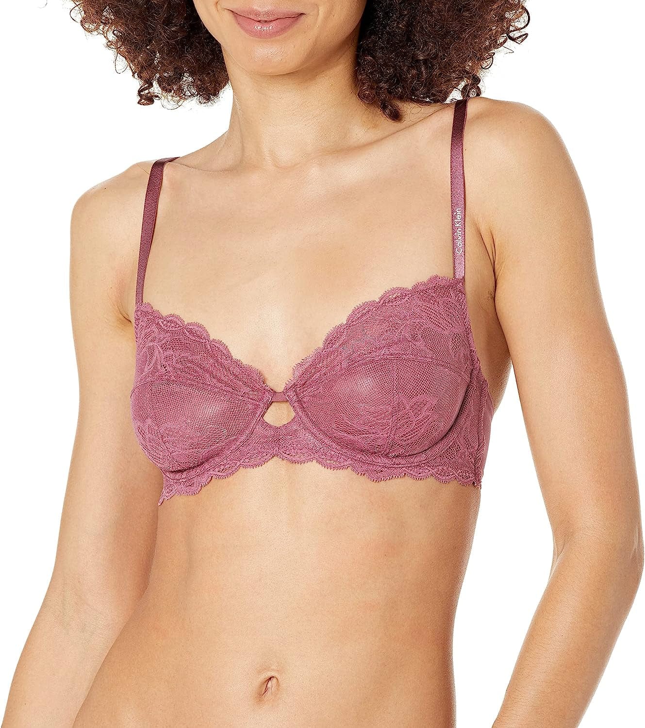 Calvin Klein Women'S Seductive Comfort Unlined Lace Bra Berry Wild / 32B