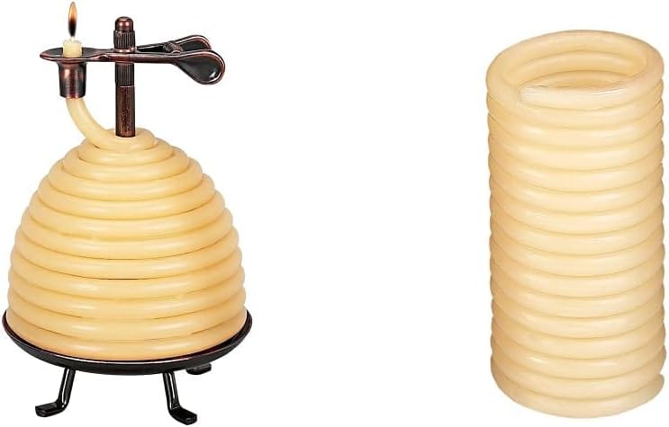 Candle by the Hour 50-Hour Beehive Candle, Eco-Friendly Natural Beeswax with Cotton Wick Candle + Candle Refill / Beehive Candle