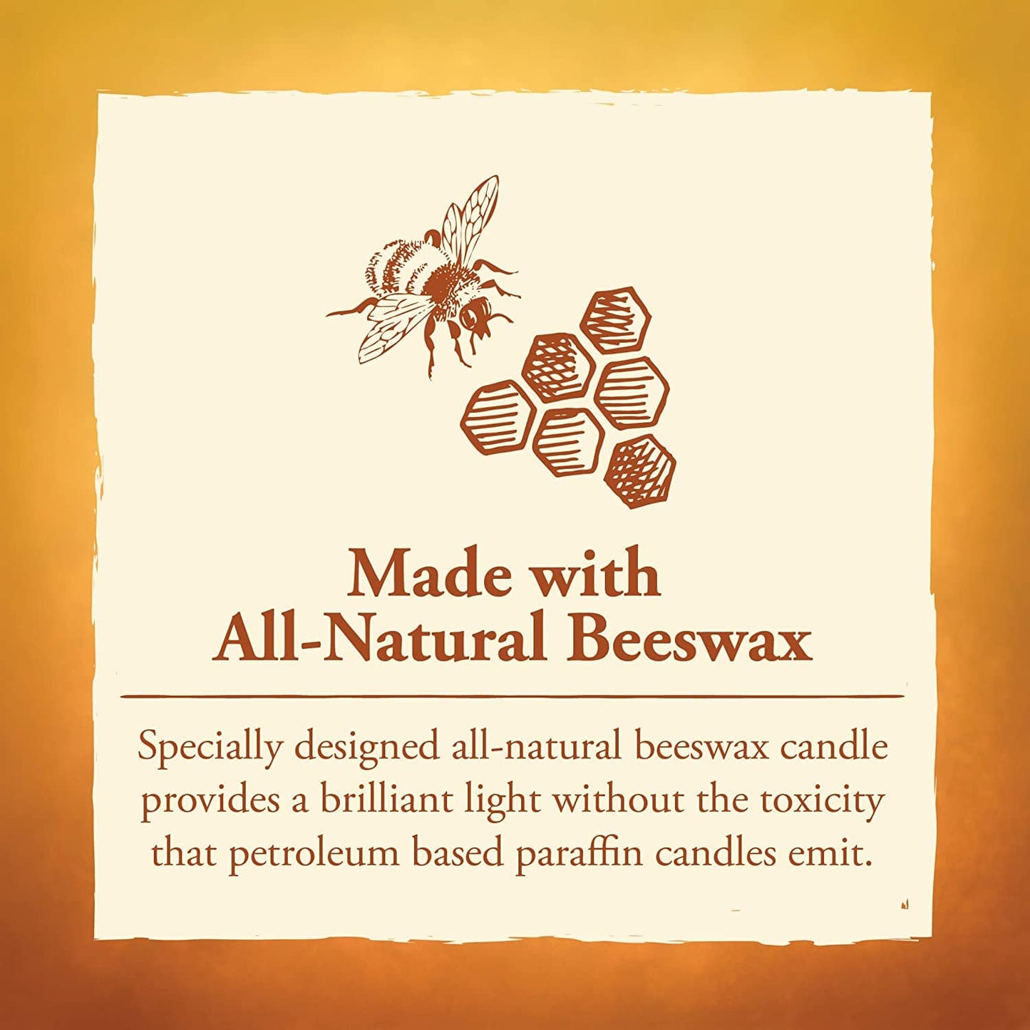 Candle by the Hour 50-Hour Beehive Candle, Eco-Friendly Natural Beeswax with Cotton Wick